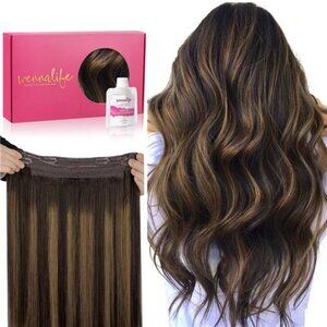 Wire Hair Extensions (Increase 50% Lifespan) Real Human Hair 18inch 95g Balayage